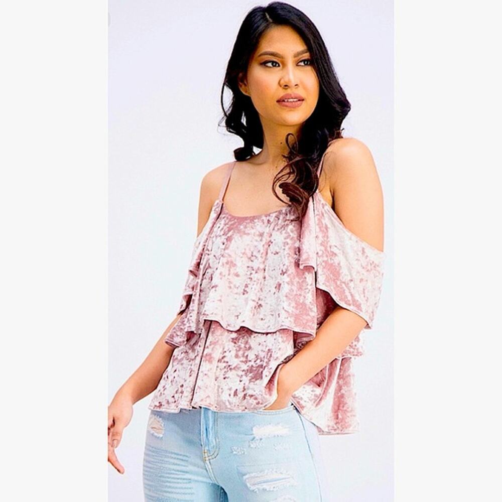 New Show Me Your Mumu Tiered Velvet Tank Top - Medium